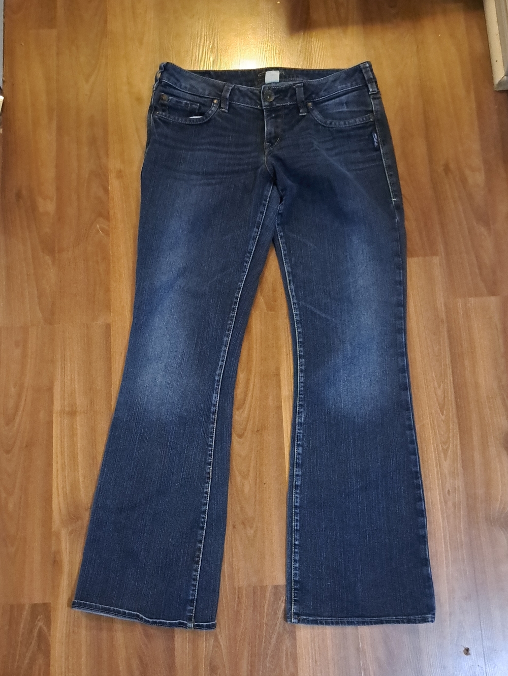 Silver Jeans Dark Blue Flare Wide-Leg Jeans